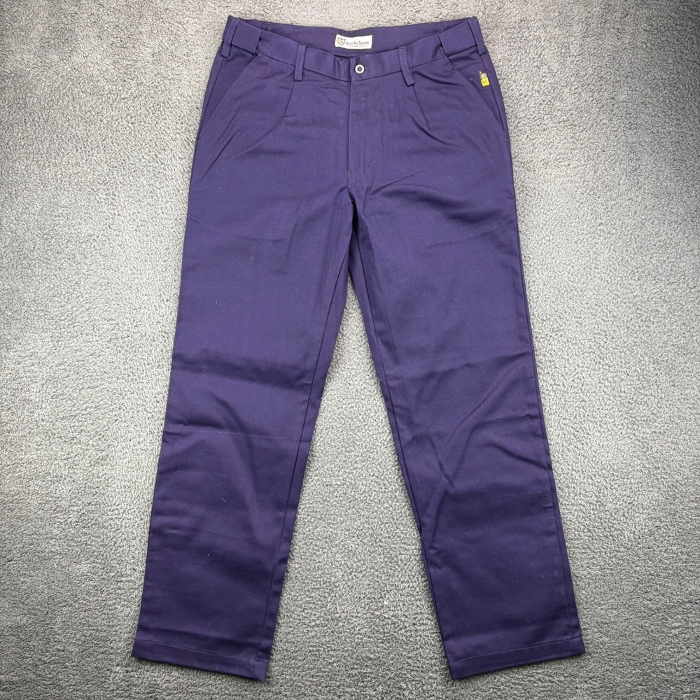 Just In Trend FR Treated Flame Resistant Work Pants Navy Blue Waist 32 Length 32